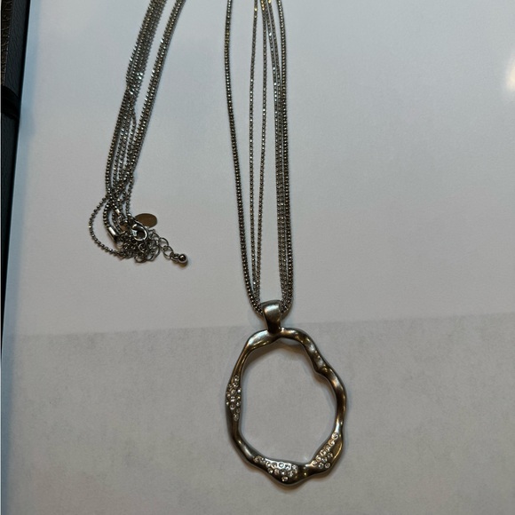 Lia Sophia “Wanderlust” 30-33” long Silver necklace with clear cut crystals. - Picture 8 of 8